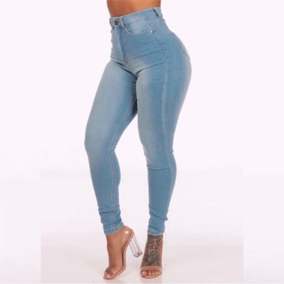 MX Jeans Moda Xpress High Waist Skinny Jeans Light Wash Stretch Denim SZ 24 NWT - Picture 1 of 15